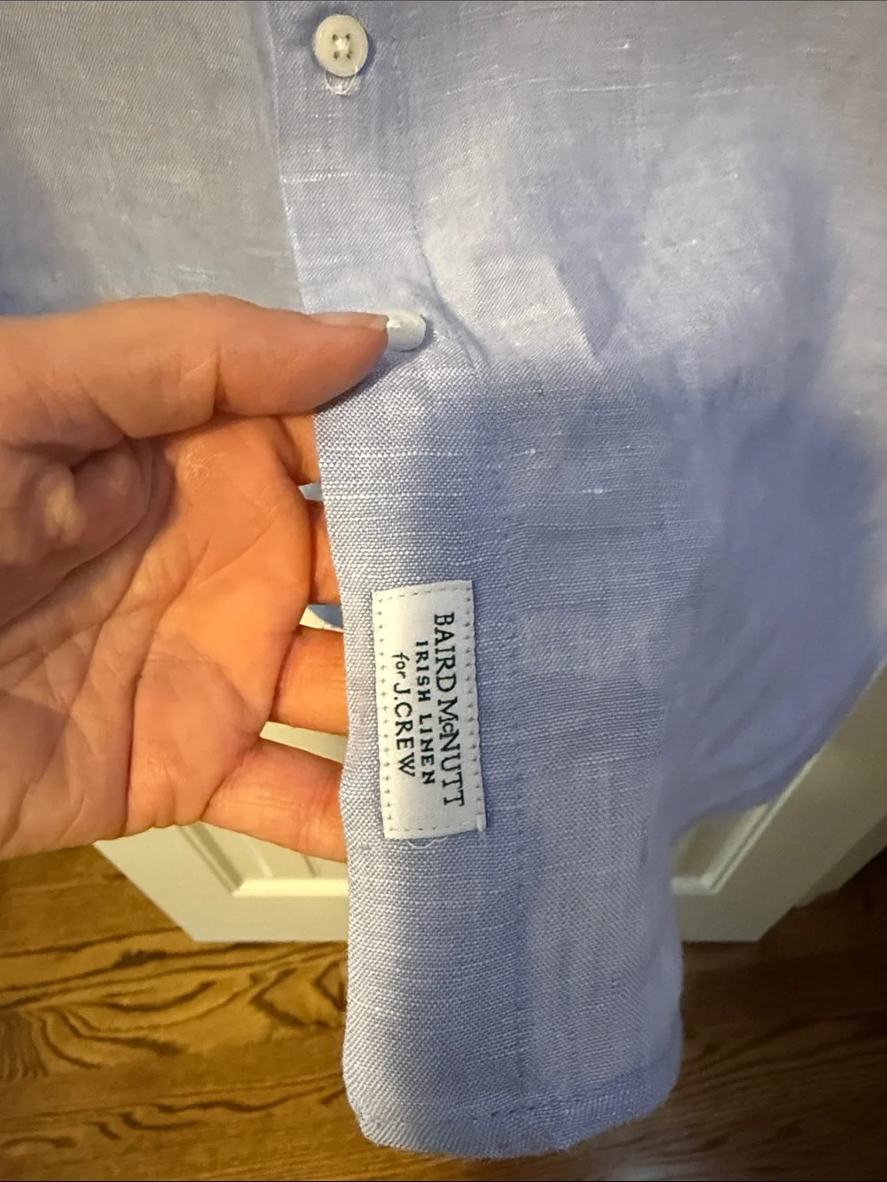 J. Crew Light Blue Linen Slim Button-Down Shirt size 8